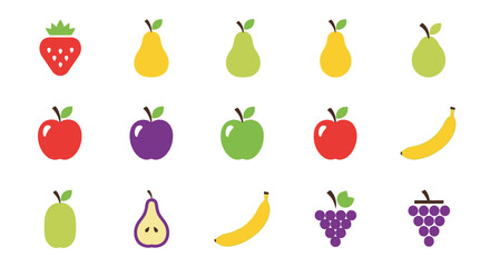 Icon set Perfectly Designed Pictograms Fruit Icons