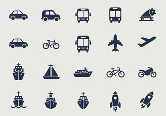 Icon set Perfectly Designed Pictograms Transport Icons