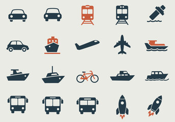 Icon set Perfectly Designed Pictograms Transport Icons