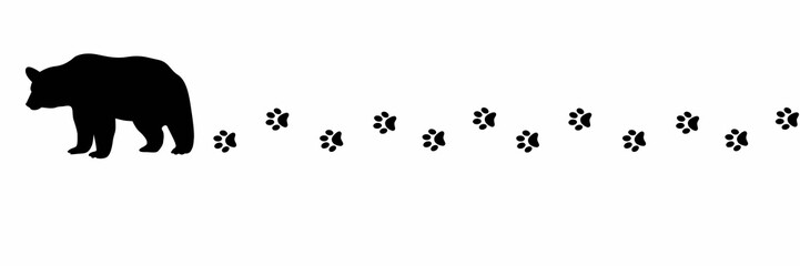 Cat's paw prints, pets paw prints on white background, bear paws, bear paw prints, dogs paw prints, dog paws 