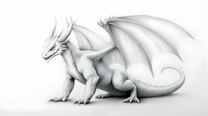 White Dotted Dragon Illustration