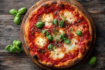 Pizza Margherita Italienische Pizza Margherita mit Basilikum Pizza mit Tomate Mozzarella Pizza Holzofen Margherita Neapolitanische Pizza Pizza Klassiker Foodfoto Pizza Italienisch Käse Tomate