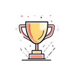 Trophy Cup Award Block Style Icon Vector Illustration for Recognizing Achievement
