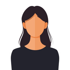Professional vector illustration of modern faceless woman avatar icon for design projects