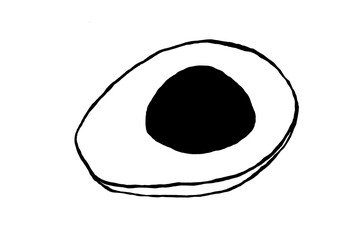 avocado logo - hand-drawn fruit doodle style