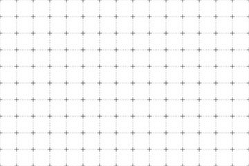 Geometric seamless pattern made from lines and crosses isolated on white background. Monochrome texture vector illustration