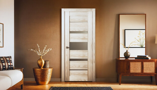 interior door in  a modern living room