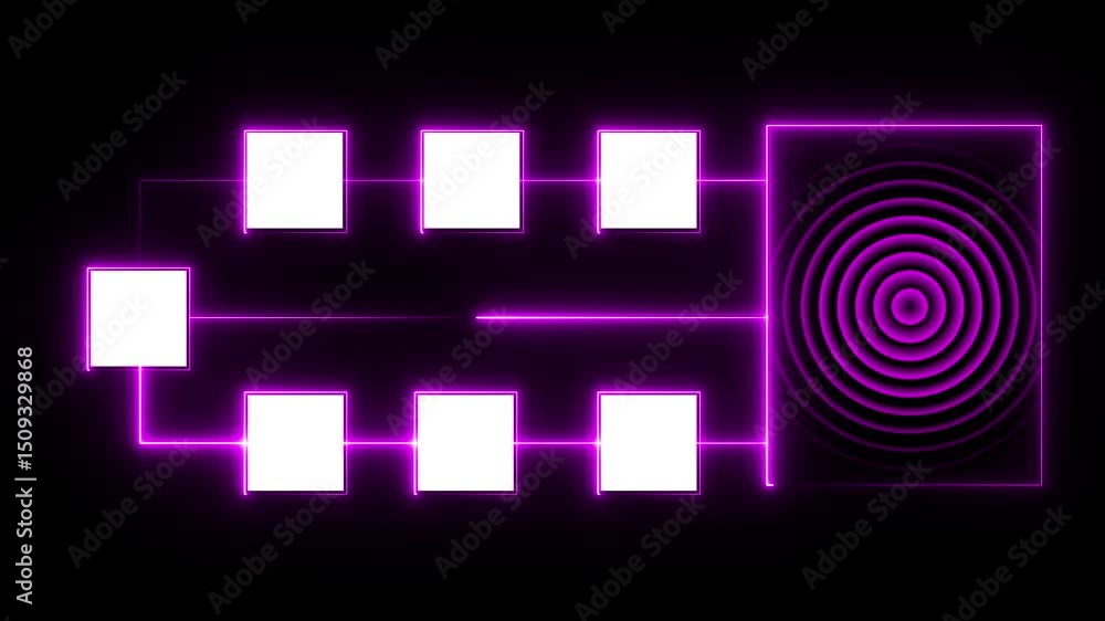 Poster marketing development strategy concept icon animation. business, internet and networking concept. hu