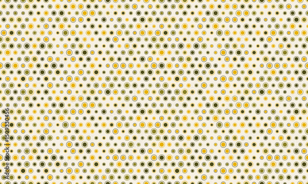Poster abstract seamless pattern. subtle yet striking design featuring tiny circles in gold and olive green