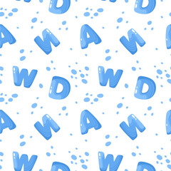 Seamless pattern with alphabet letters, children's print for fabric, packaging