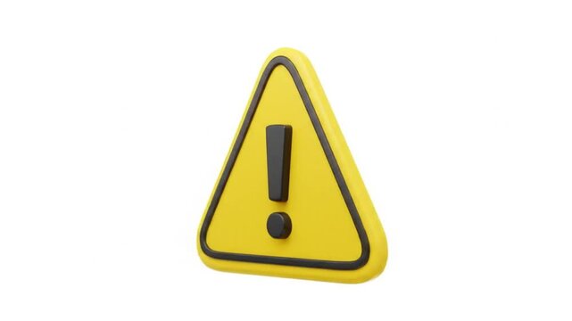 A yellow triangular warning sign with a black border and exclamation point on a white background.