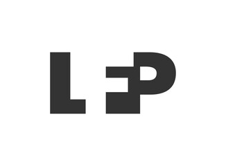 LFP logo design. Initial letter L F P bold font style for tech startups, consulting, corporate branding. Creative company name, headlines typography identity, trendy logotype.
