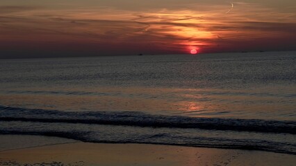  the beautiful spring sunset on the coast of holland