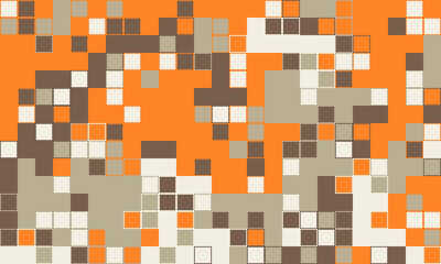 Abstract geometric mosaic pattern in vibrant orange, brown, and beige tones.  Ideal for backgrounds, website design, or textile prints.