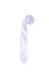 White tie rolled on white background 