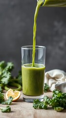 Fototapeta premium Fresh Juice Pouring into Glass