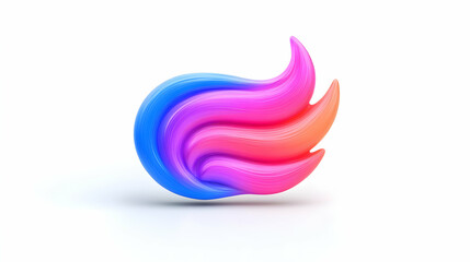 Obraz premium Abstract Colorful 3D Swirl Render with Pink Blue Orange Gradient