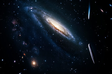 Galaxy in the cosmos, comets and nebulae