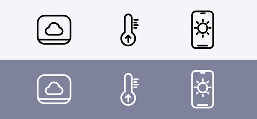 Weather application icon symbol - clean and modern Weather prediction icon.