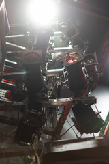Lighting equipment above theater stage