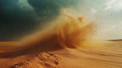 Sand falling like rain from the sky, turning into moments of memory
