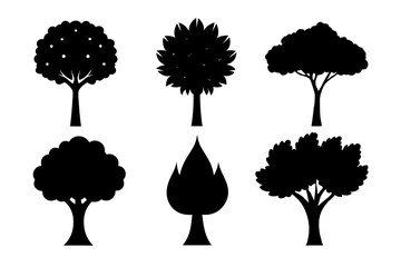 Trees Silhouette Vector – Isolated