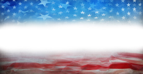 American flag abstract stars and stripes background. Copy space