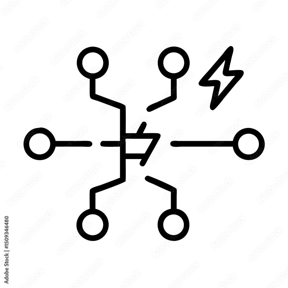 Poster smart energy grid map showing power distribution network. this advanced energy grid map illustrates 