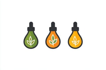 Icon for essential oil certification label for beauty and skincare products Sticker logo