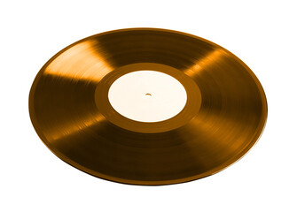 One color vinyl record on white background