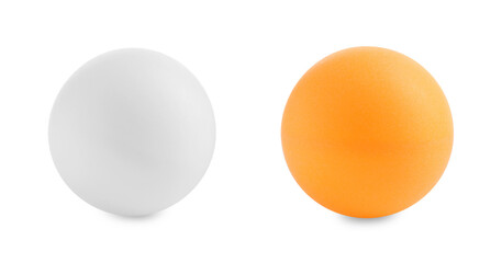 Two ping pong balls isolated on white