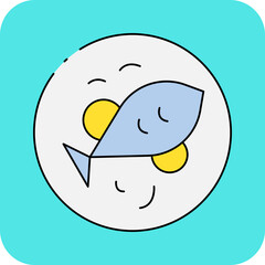 Obraz premium Fish single icon vector illustration