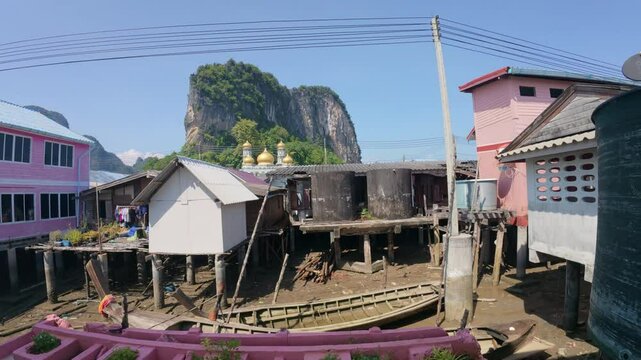 Koh Panyi, the floating village where the Muslim community lives in Thailand.