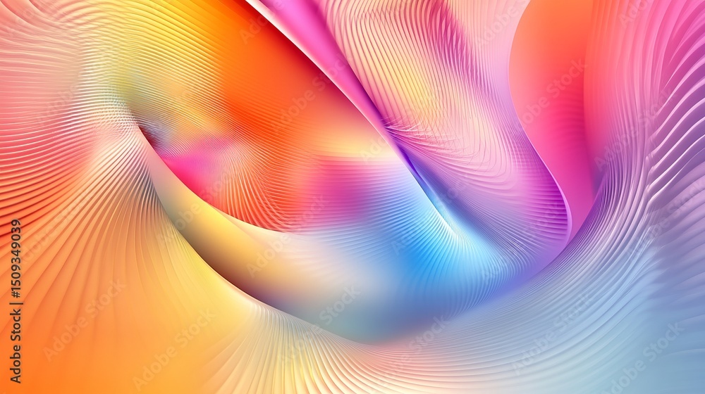 Poster abstract colorful swirls elegant pastel hues smooth gradient background design digital art modern te