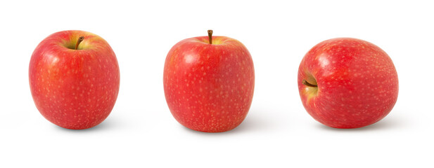 Pink lady apple isolated, clipping path, Collection, set of red apples