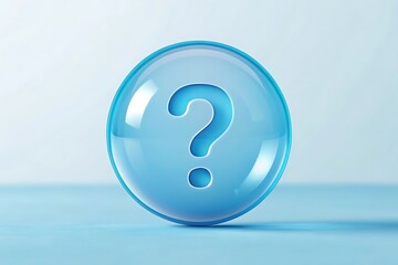 3D FAQ Icon with Circular Question Mark Symbol