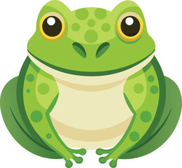 green frog on transparent background