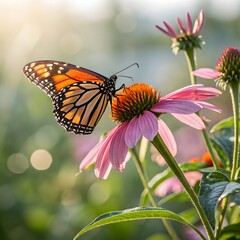 Fototapeta premium butterfly on flower
