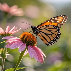 Fototapeta premium butterfly on flower