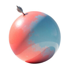 Illustration of an arrow stuck in a red and light blue sphere. on an isolated transparent background.