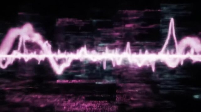 Abstract pink waveform on dark background in modern style  