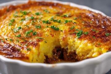 Shepherds Pie Hackfleisch Auflauf Kartoffelp&uuml;ree &Uuml;berbacken Hausgemacht Deftig Klassisch Britisch Comfort Food Herbst Winter Rezept Familiengericht W&auml;rmend S&auml;ttigend Kruste