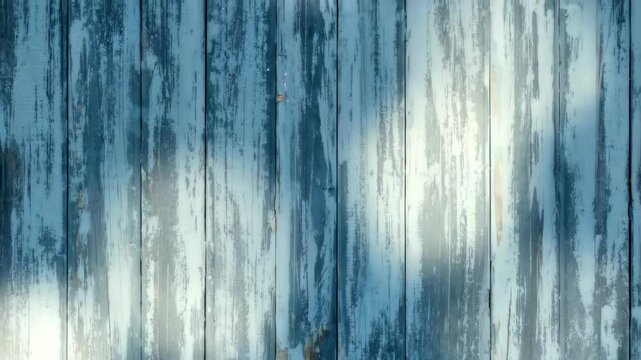 Textured blue weathered wooden planks background with dynamic white light patches moving across