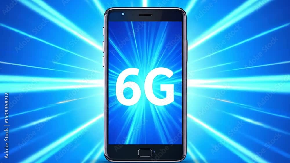 Aufkleber concept visualization of next generation 6g mobile technology with speed of light background