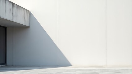 Obraz premium Minimalist architecture showcasing modern building facade with strong shadows