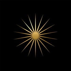 Gold Star icon. Holiday stars art. Art Deco modern design.