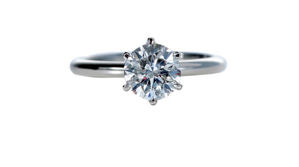 Solitaire lab grown diamond ring radiating elegance on a transparent background, ideal for showcasing luxury, jewelry, and romantic engagements in various projects