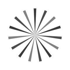 Retro black white sun rays bg. Pop art comic cartoon element.