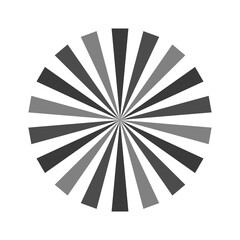 Retro black white sun rays bg. Pop art comic cartoon element.
