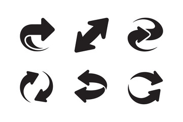 Set of green 3D vector arrow icons for web and business design